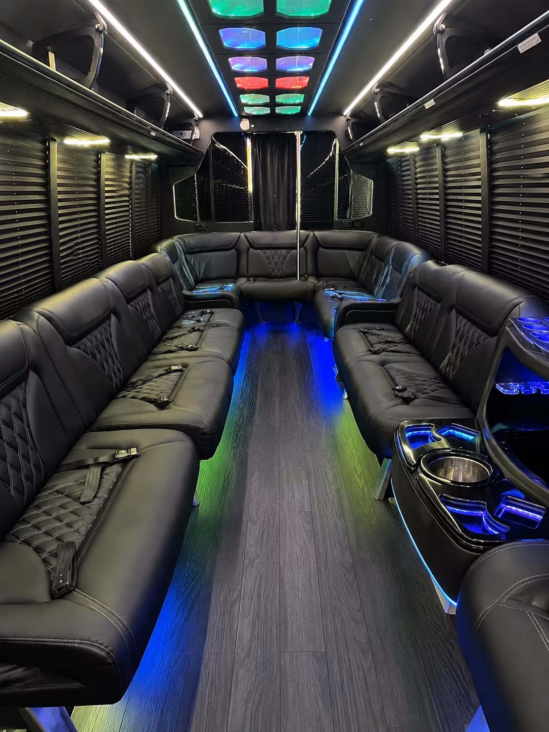 madera 20 passenger party bus interior