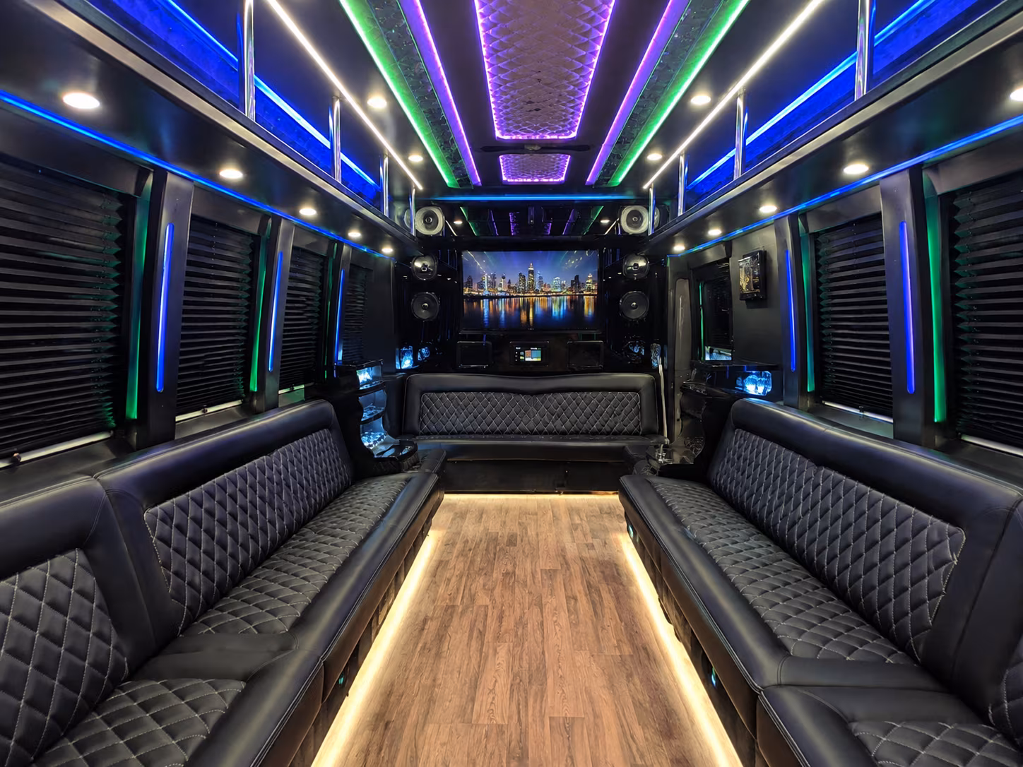 madera 25 passenger party bus interior
