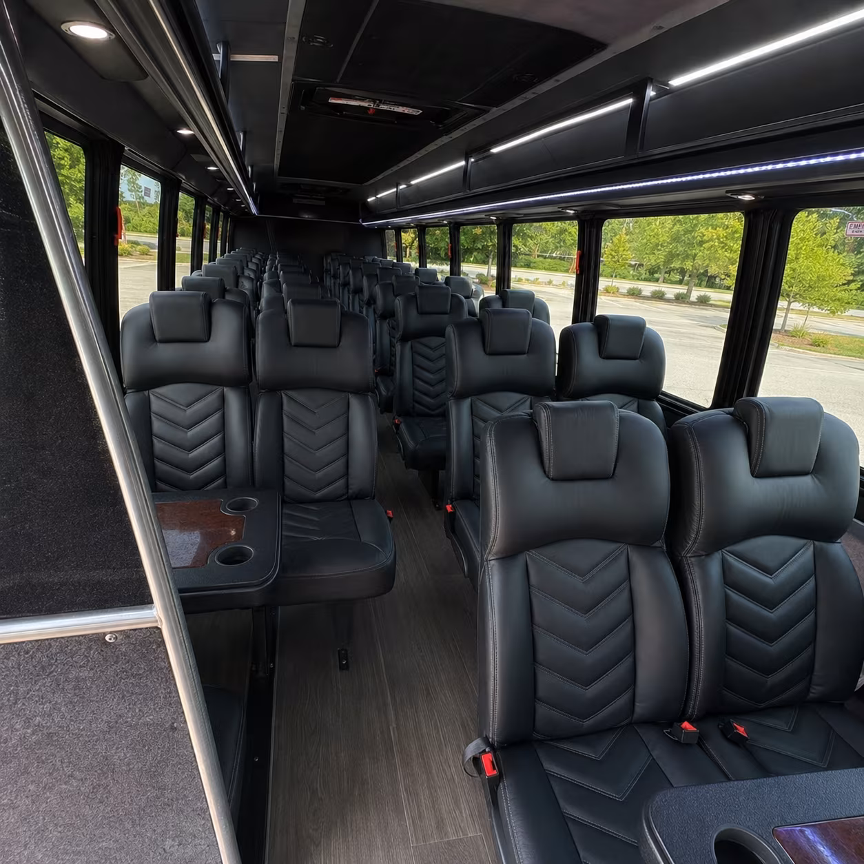 madera 28 passenger minibus inside