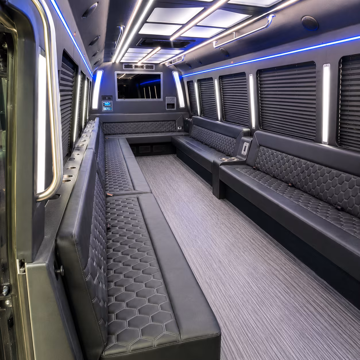 madera 40 passenger party bus interior
